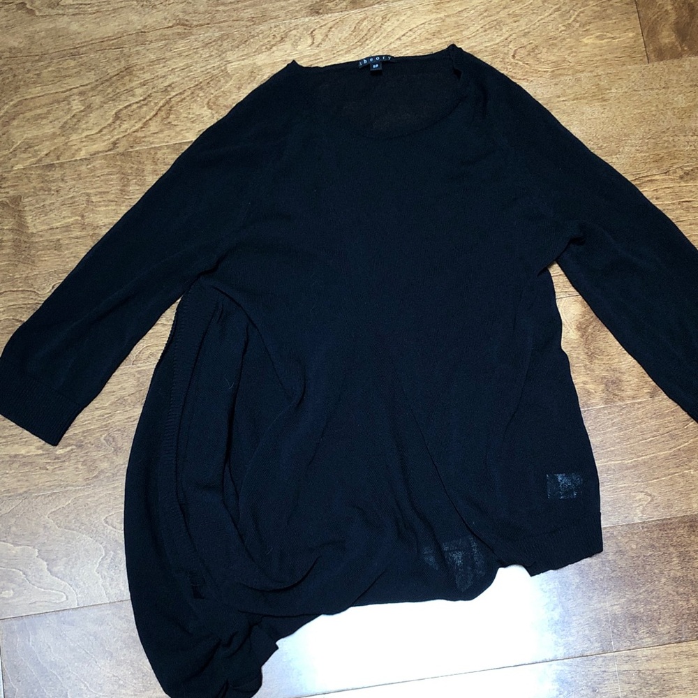 Theory Elegant Black Long Sleeve Top